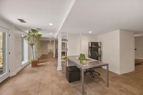 a living room with furniture