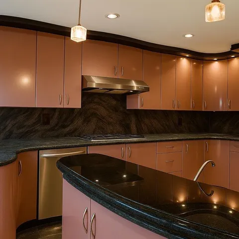 a bathroom with a sink and a shower