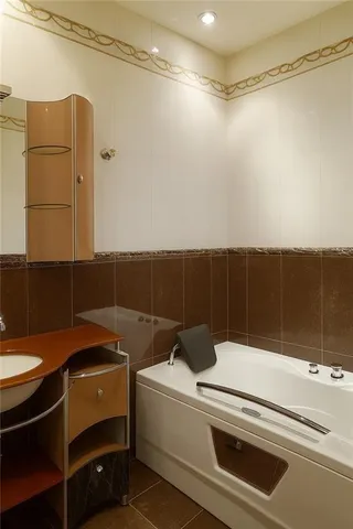 a bedroom with a bed