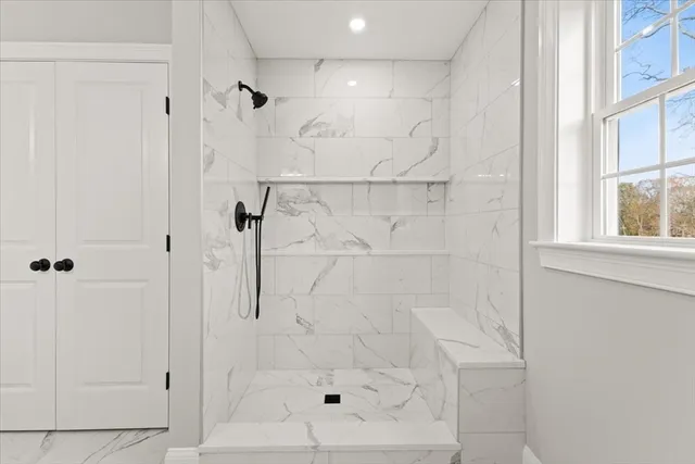 a bathroom with a shower