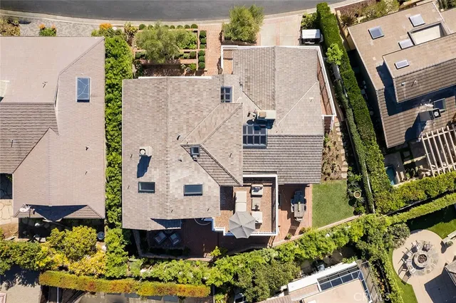 a view of a brick building with a large window