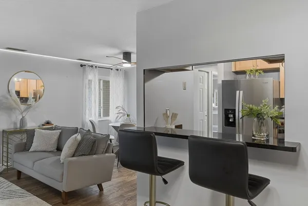 a living room with furniture