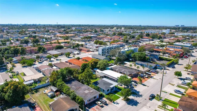 an aerial view of a city