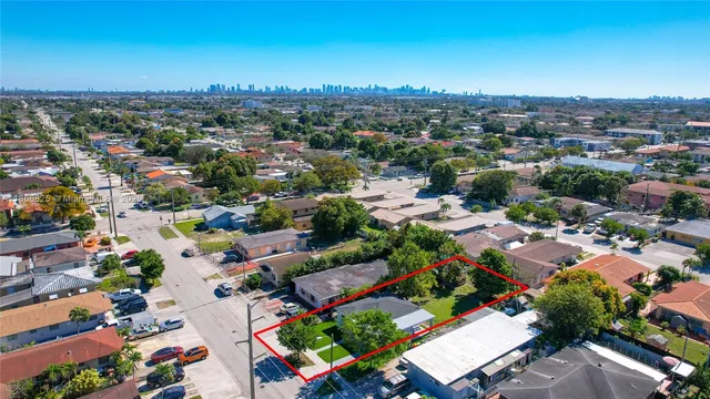an aerial view of a city