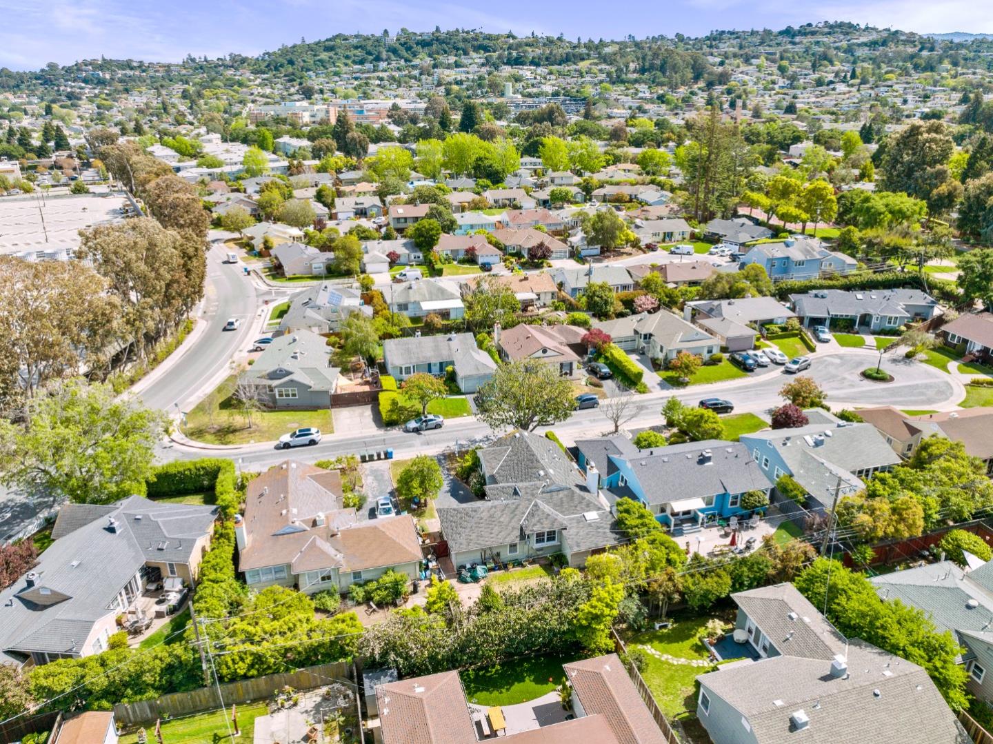 114 Arrowood Lane San Mateo, CA 94403 - Photo 24 of 28 an aerial view of residential houses with outdoor space and street view