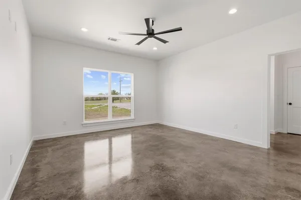 an empty room with a window