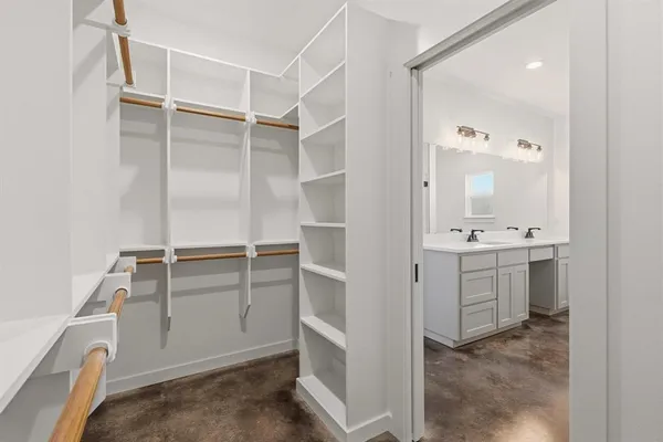 a bathroom with a sink and mirror