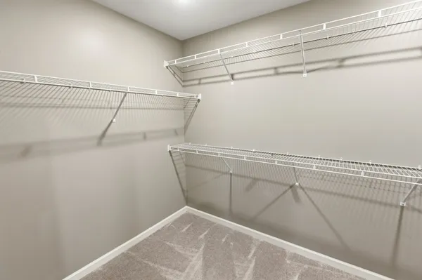a view of a room with racks on the wall