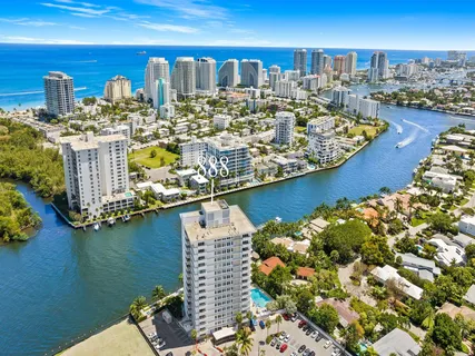 a view of a city and an ocean view