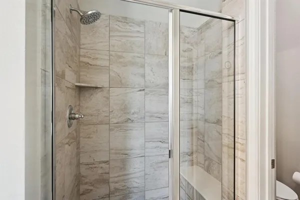 a bathroom with a shower