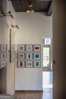 a view of entryway with wooden floor