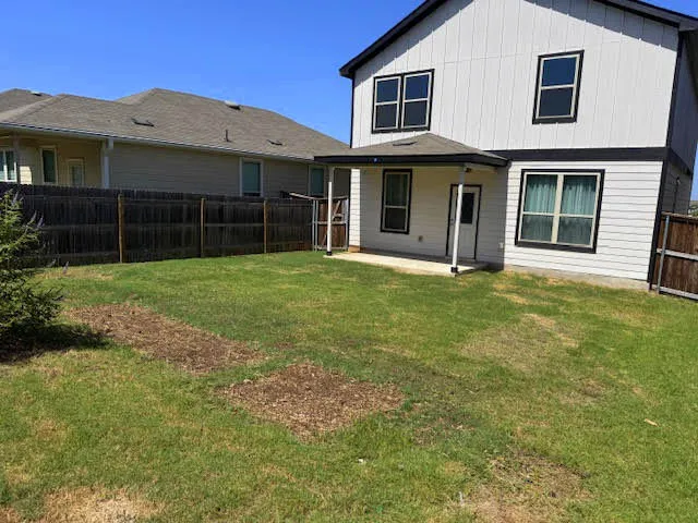 a backyard of a house
