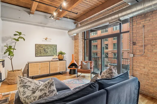 a living room with furniture