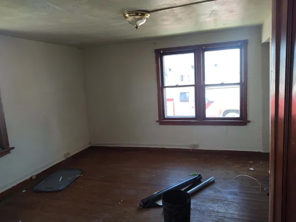 an empty room with a window