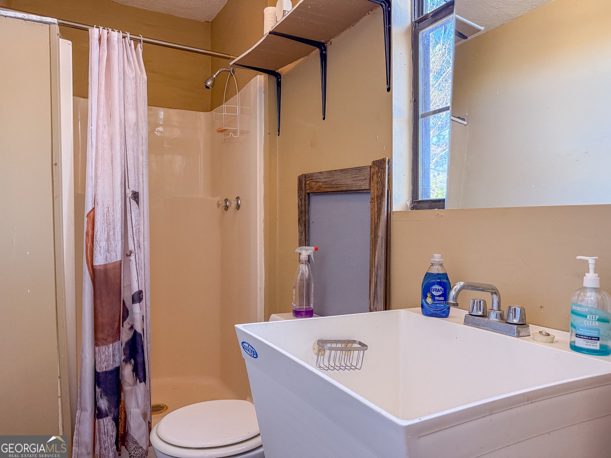 1003 Highway 27 Americus, GA 31709 - Photo 29 of 35 a bathroom with a sink a toilet and shower curtain