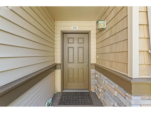 a view of wooden door