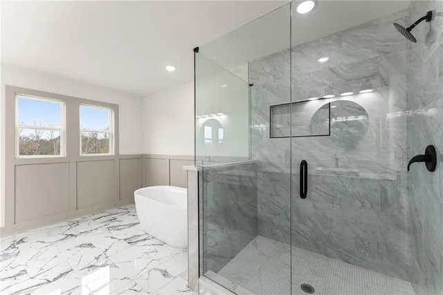 a bathroom with a shower