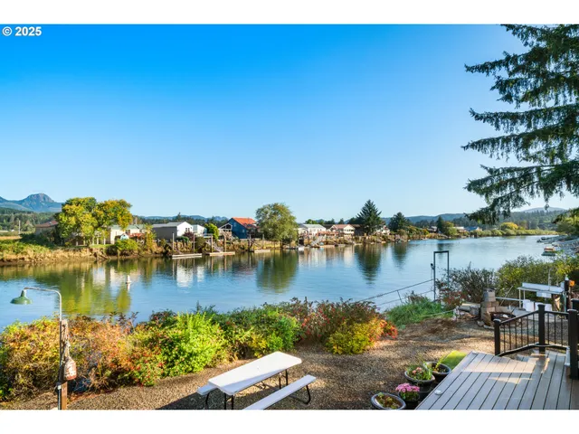 a view of a lake with outdoor space
