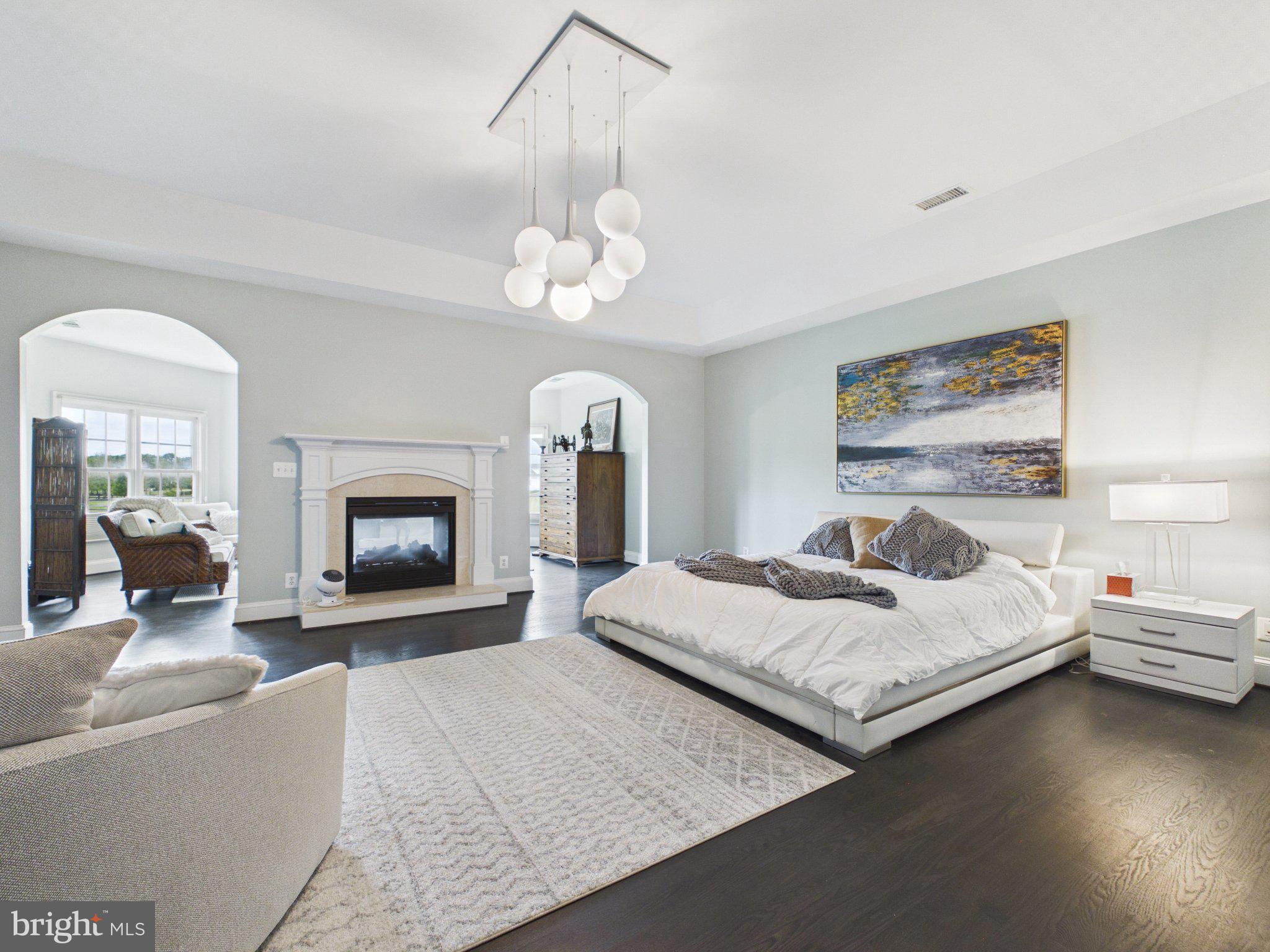 38565 Piggott Bottom Road Hamilton, VA 20158 - Photo 39 of 85 a bedroom with a large bed and a fireplace