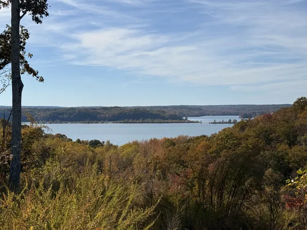 a view of lake with mountain