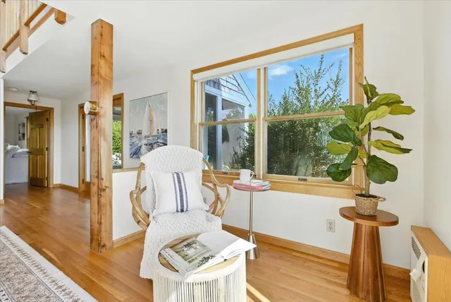a living room with fireplace furniture and a flat screen tv