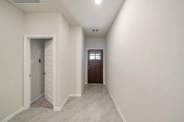 an empty room with closet