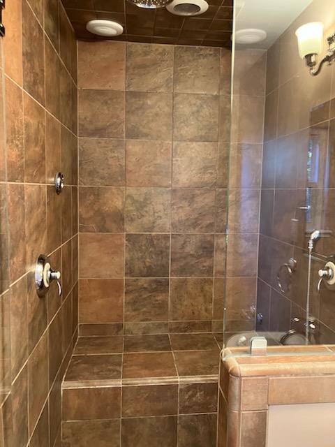 5 Maple Way San Carlos, CA 94070 - Photo 19 of 21 a bathroom with a sink shower and a mirror