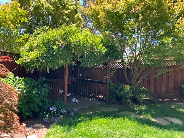 5 Maple Way San Carlos, CA 94070 - Photo 7 of 21 a view of a backyard with wooden fence and a large tree
