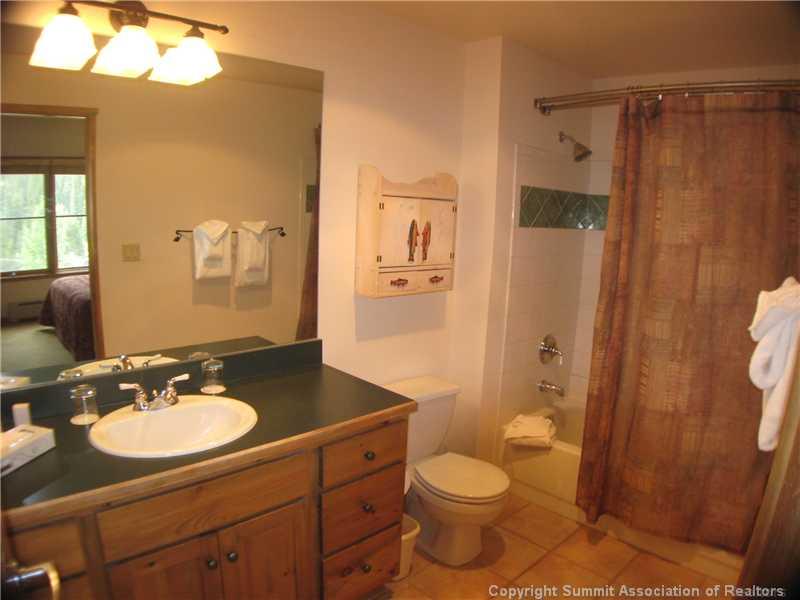 195 River Run Road, Unit 8053 Keystone, CO 80435 - Photo 8 of 16 a bathroom with a sink toilet a mirror and shower