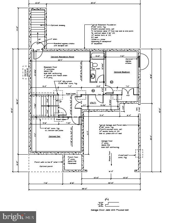 8118 Quarterfield Road Severn, MD 21144 - Photo 4 of 28 Basement Plan - Optional Areaway - Sussex 4