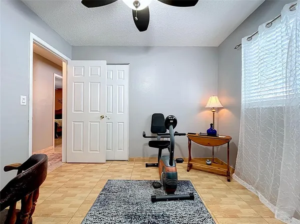 a view of a bedroom from window