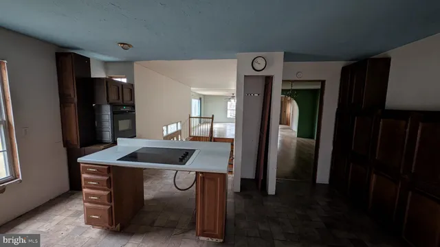a view of kitchen island