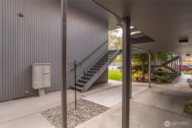 a view of an entryway with staircase