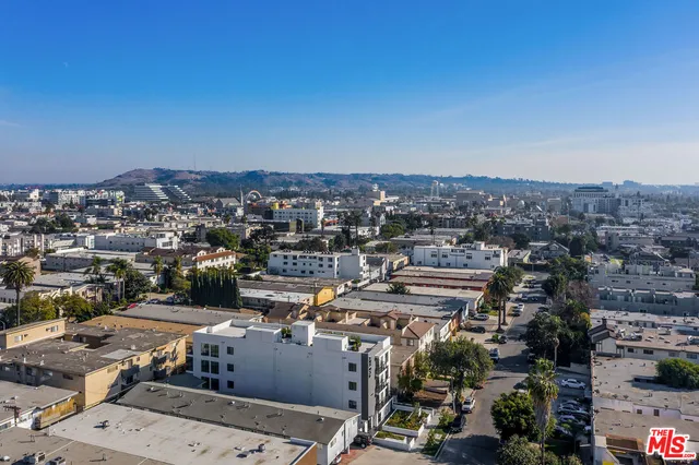 an aerial view of a city