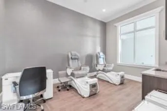 a room with furniture