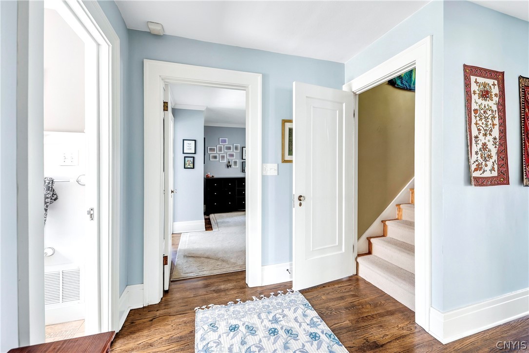 111 Circle Road Syracuse, NY 13210 - Photo 29 of 43 Second floor hallway and stairs to full finished a