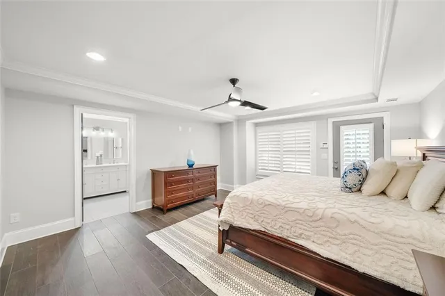 a view of a lake with mountains in the background