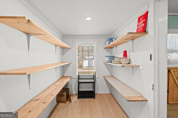 a kitchen view of counter top space