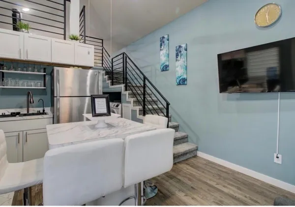 a view of kitchen and microwave