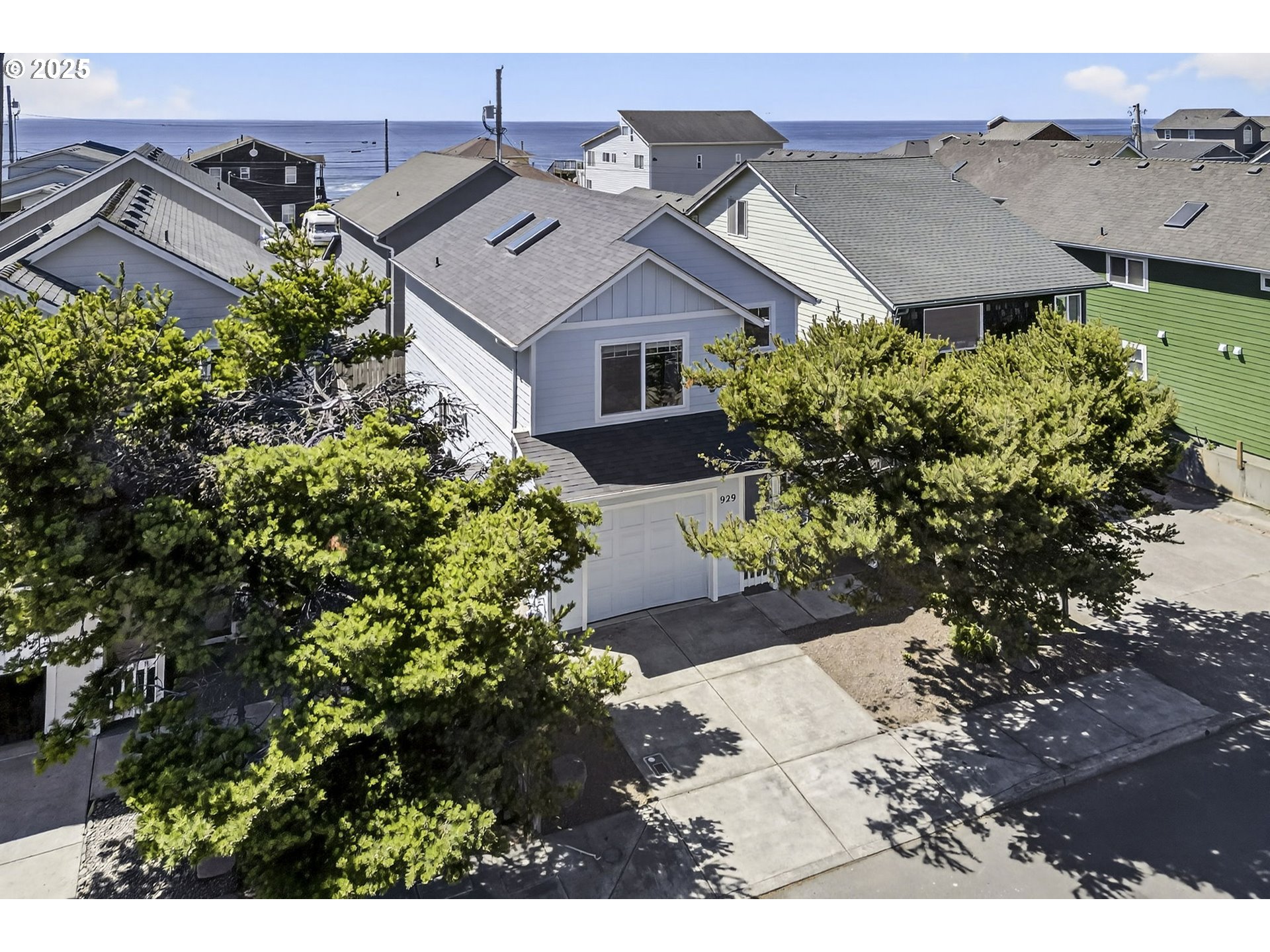 an aerial view of a house