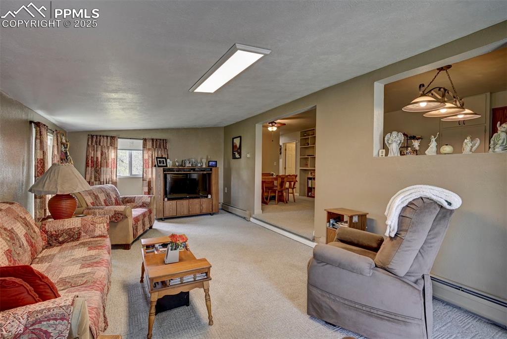 427 Ute Avenue Simla, CO 80835 - Photo 16 of 49 a living room with furniture and a fireplace