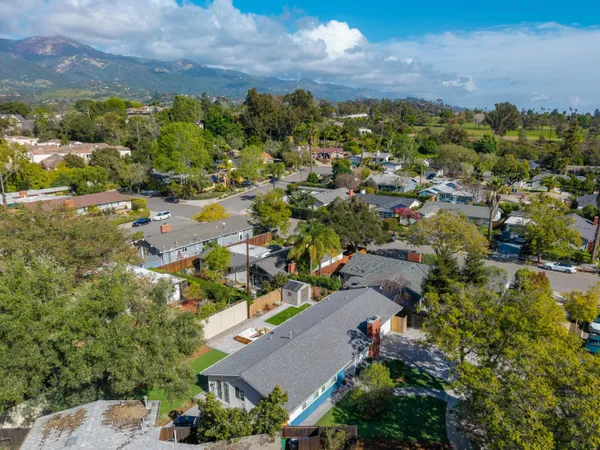 an aerial view of multiple house