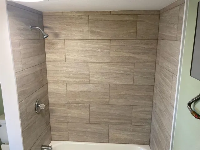 a bathroom with a shower