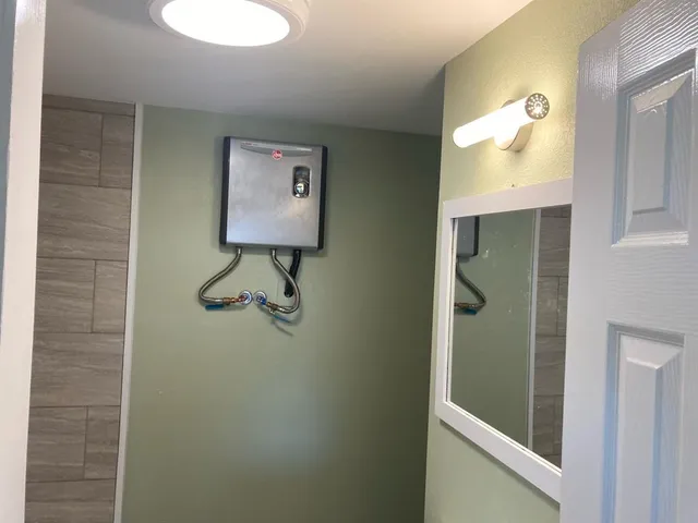 a bathroom with a shower