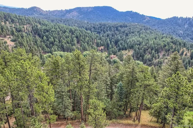 a view of a and mountain in the distance