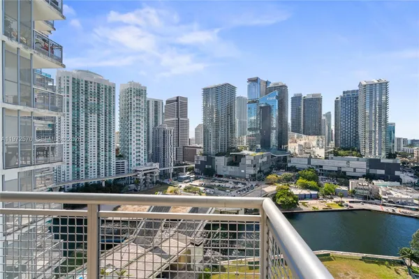 a view of city with tall buildings
