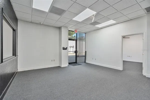 an empty room with entrance