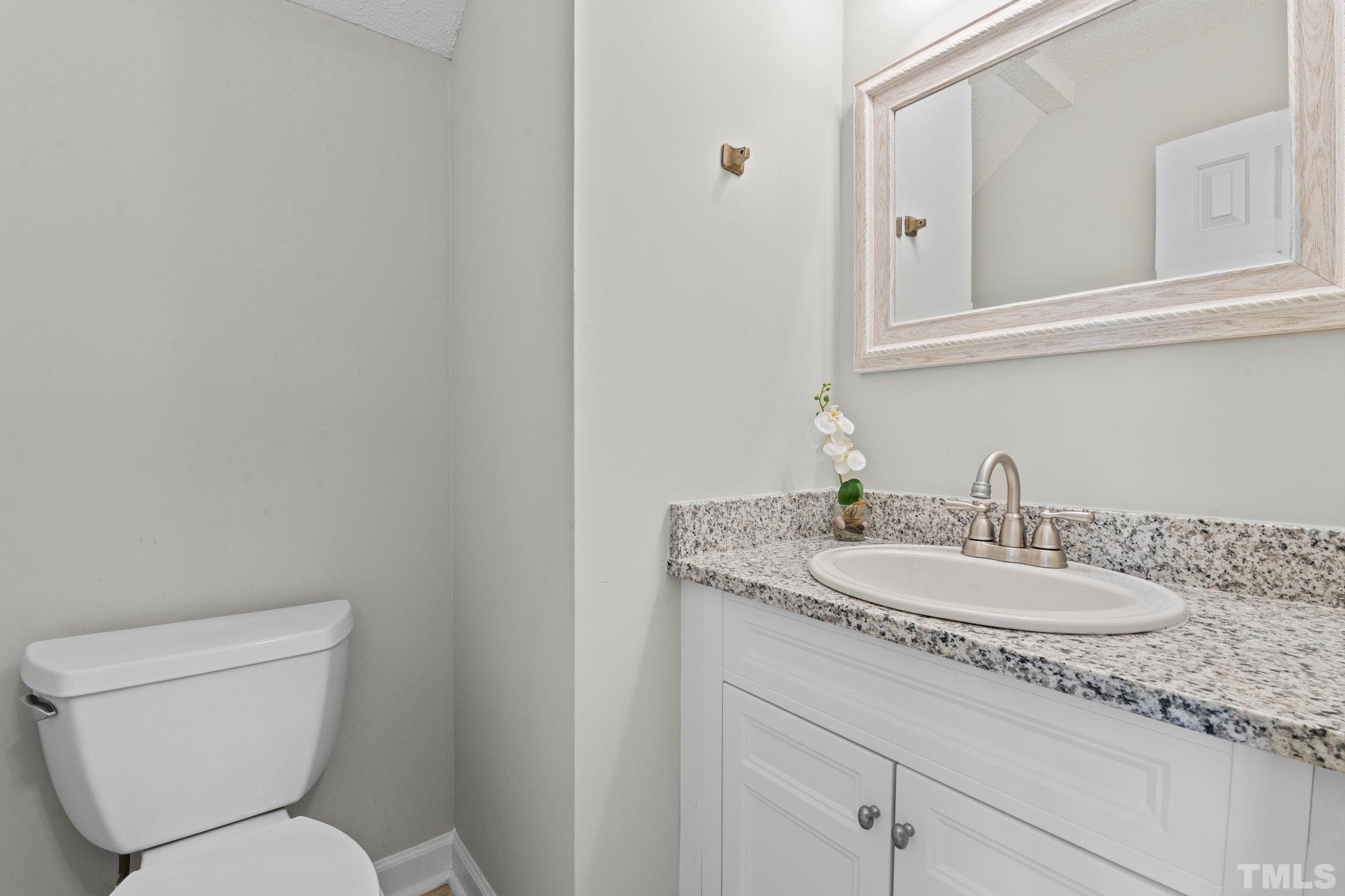 4405 Birmingham Way Raleigh, NC 27604 - Photo 11 of 22 a bathroom with a toilet sink and mirror