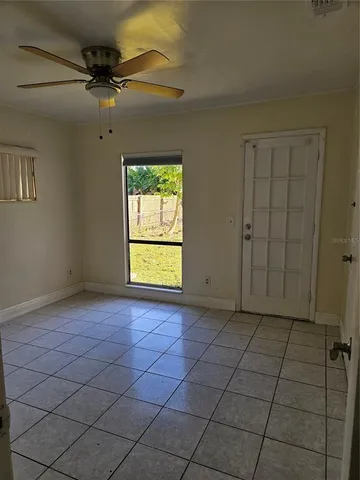 a view of a room with an entryway