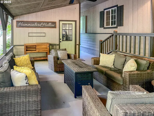 a living room with furniture